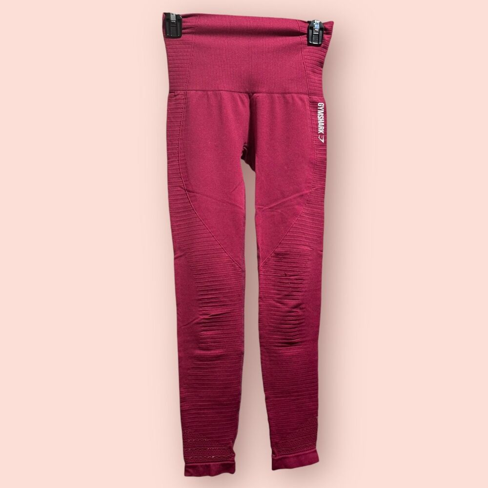 Gymshark Seamless Energy Leggings Maroon Breathable Sz S